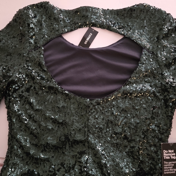 NWT Green sequins express dress size 12 - Picture 3 of 3